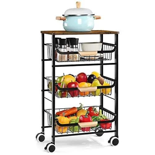 3 Tier Metal Rolling Utility Cart suppliers